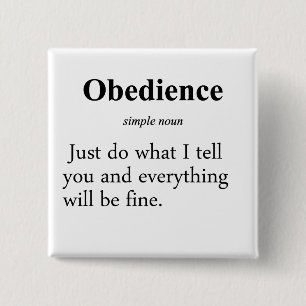 Obedience Definition 15 Cm Square Badge