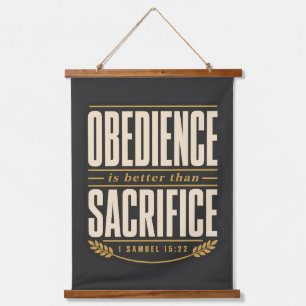Obedience Is Better Than Sacrifice Christian Faith Hanging Tapestry