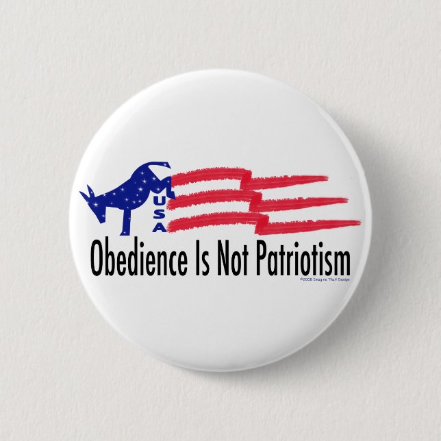 Obedience Patriotism 6 Cm Round Badge (Front)