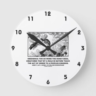 Obedience Work Honey-Bees Henry V Shakespeare Round Clock