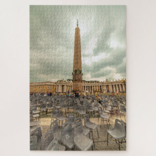 Obelisk with chairs, St. Peter square, Rome, Italy Jigsaw Puzzle