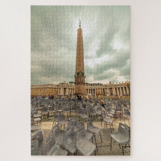 Obelisk with chairs, St. Peter square, Rome, Italy Jigsaw Puzzle (Vertical)