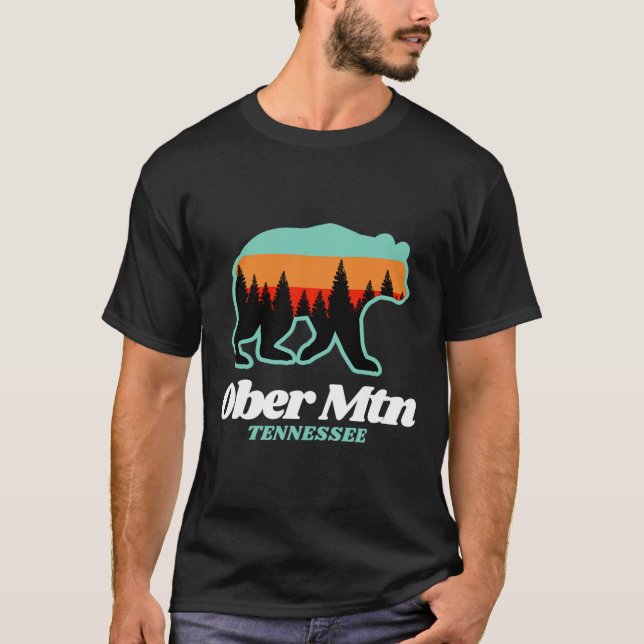 Ober Mountain Tennessee Skiing Snowboarding Bear  T-Shirt (Front)