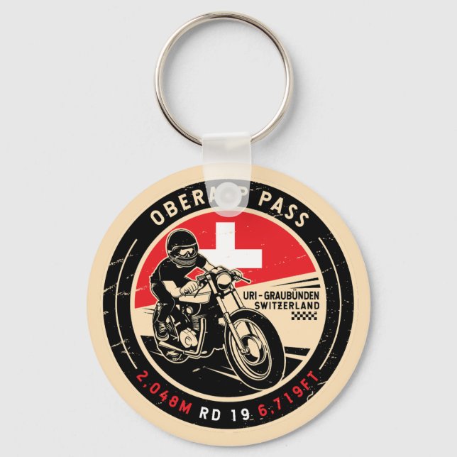 Oberalp Pass | Switzerland | Motorcycle Key Ring (Front)