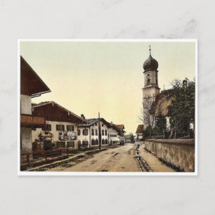Oberammergau, general view, Upper Bavaria, German Postcard