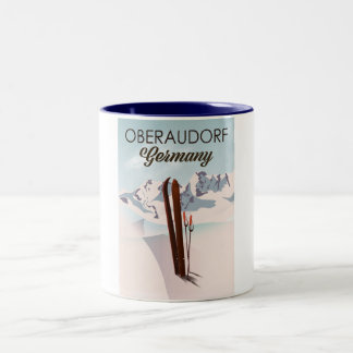 Oberaudorf Germany ski poster Two-Tone Coffee Mug