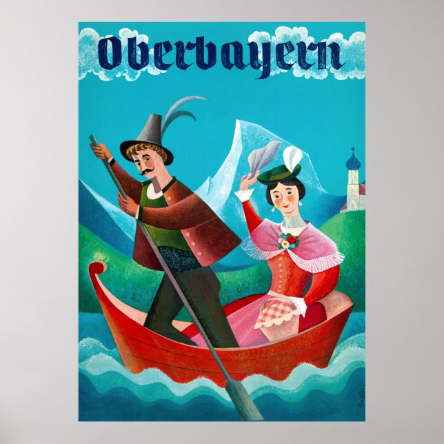Oberbayern Upper Bavaria Germany Vintage Poster (Front)