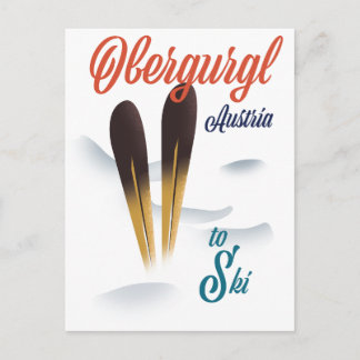 Obergurgl Austria Ski poster Postcard