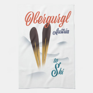 Obergurgl Austria Ski poster Tea Towel