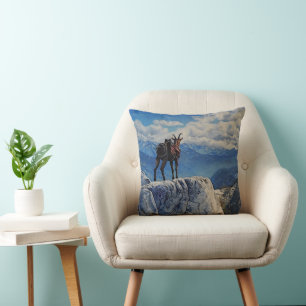 Oberhalsi, pack goat in the mountains cushion