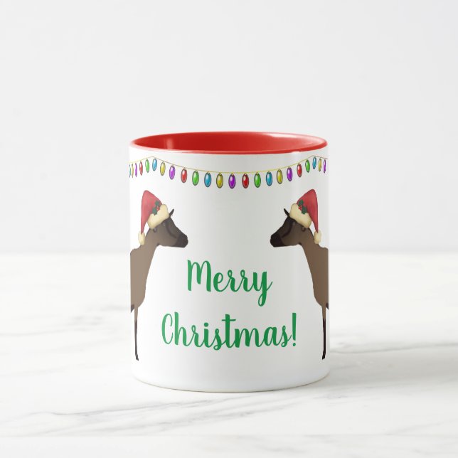 Oberhasli Dairy Goat Christmas Mug (Center)