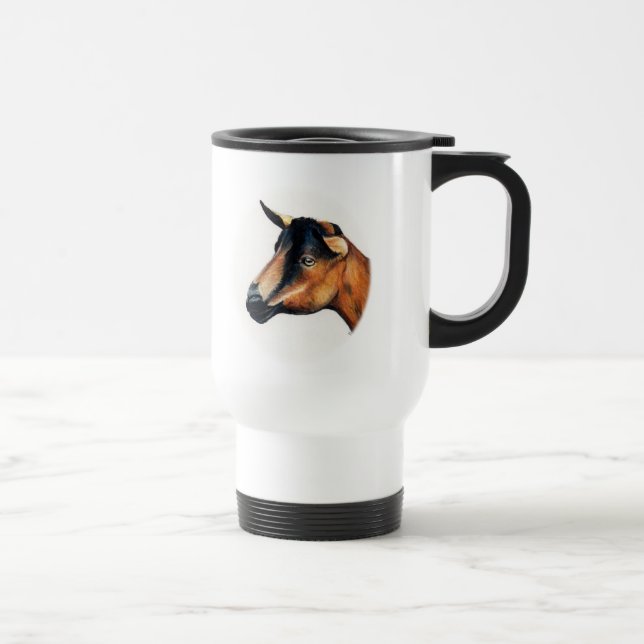 Oberhasli Goat Art Travel Mug (Right)