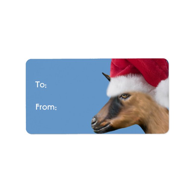 Oberhasli Goat  Santa Goat Christmas Gift Tag (Front)