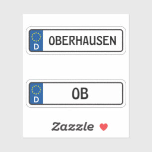 Oberhausen kennzeichen, German Car License Plate
