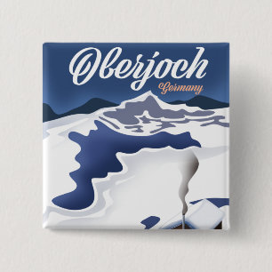 Oberjoch Germany ski poster 15 Cm Square Badge