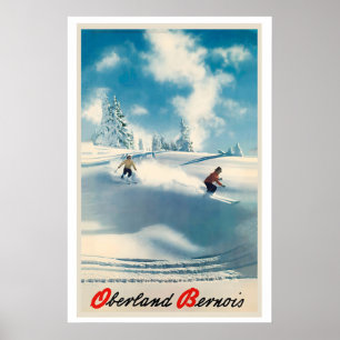 Oberland Bernois Suisse Switzerland Vintage Ski Poster