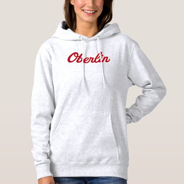 Oberlin Women's Script Ash Hoodie (Front)