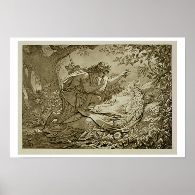 Oberon and Titania (engraving) Poster (Front)