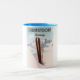 Oberstdorf Germany ski art. Two-Tone Coffee Mug