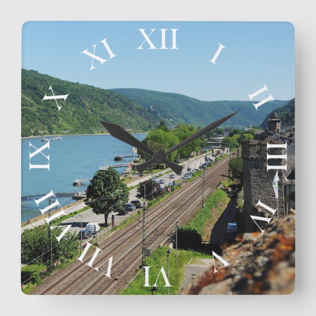 Oberwesel am Rhein Square Wall Clock (Front)