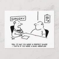 Obese at the Doctor Postcard