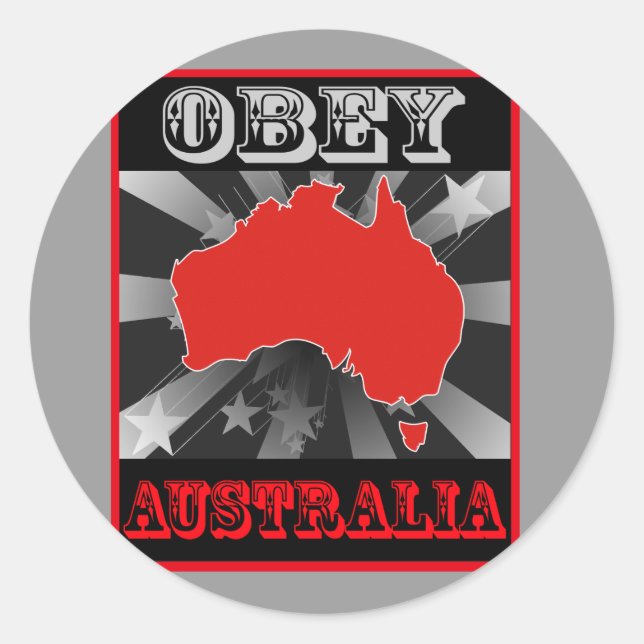 Obey Australia Classic Round Sticker (Front)