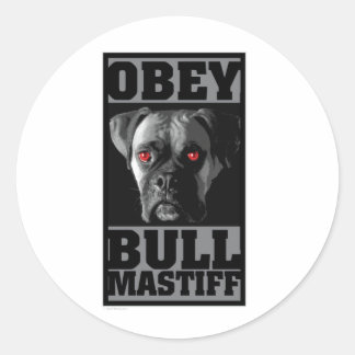 OBEY! BULLMASTIFF CLASSIC ROUND STICKER