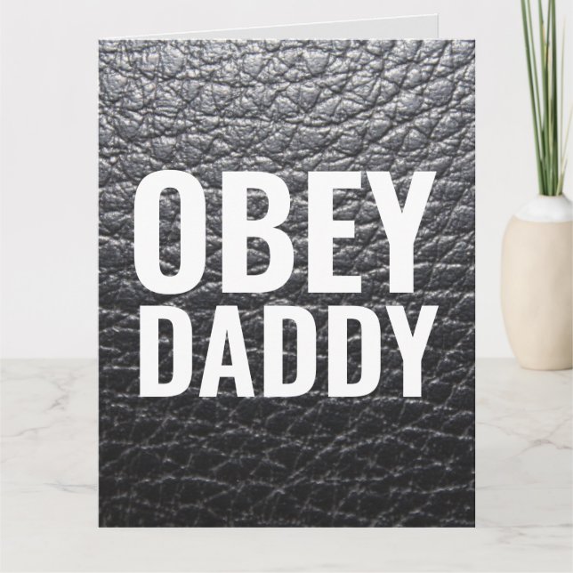 OBEY DADDY HAPPY BIRTHDAY LEATHER LOOK CARDS (Front)