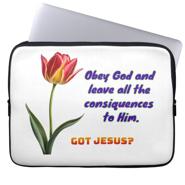 Obey God  Laptop Sleeve (Front)