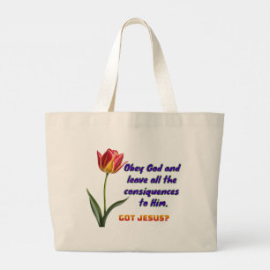 Obey God Large Tote Bag