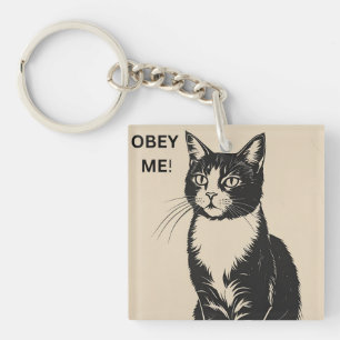 “Obey Me” Cat Keyring – For Feline Overlords
