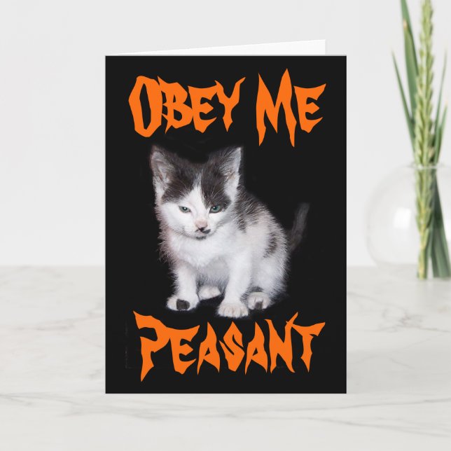 Obey Me Peasant Holiday Card (Front)