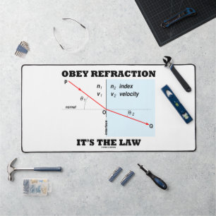 Obey Refraction It's The Law Snell's Law Physics Desk Mat