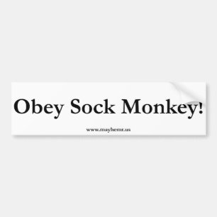 Obey Sock Monkey Bumper Sticker