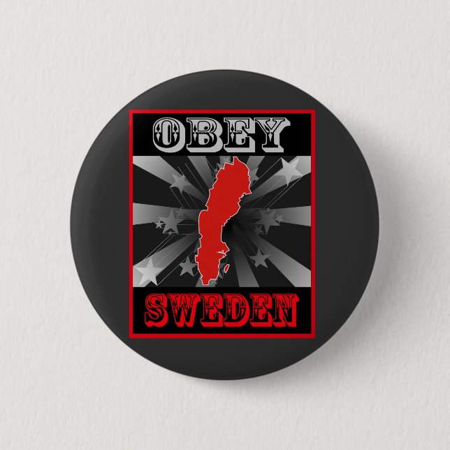 Obey Sweden 6 Cm Round Badge (Front)