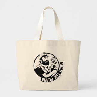 Obey the Beard Large Tote Bag