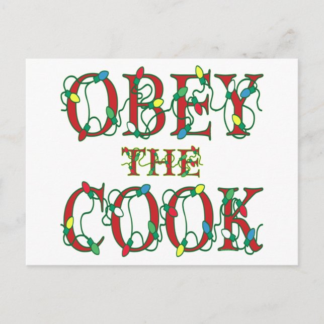 Obey the Cook Saying Holiday Lights (Front)