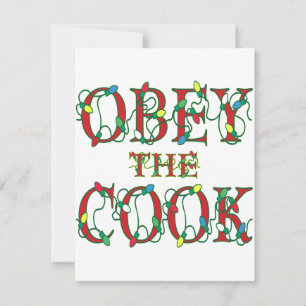 Obey the Cook Saying Holiday Lights