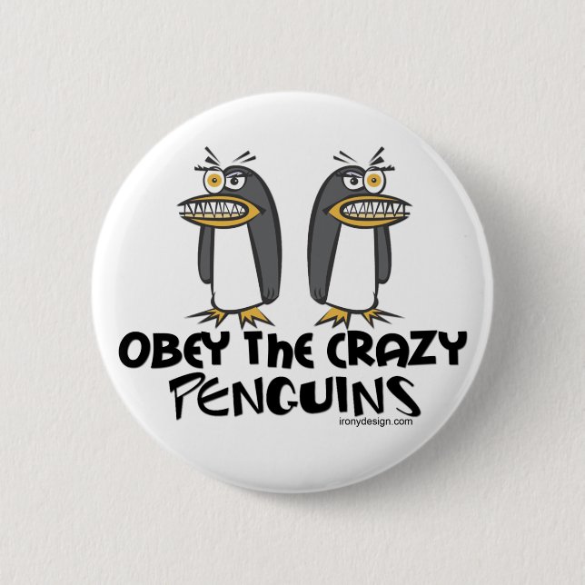 Obey The Crazy Penguins Buttons - Customised (Front)