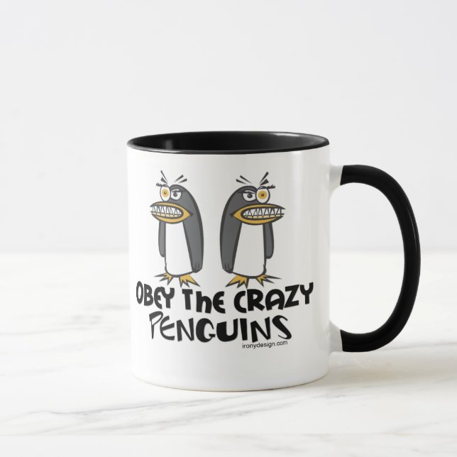 Obey The Crazy Penguins Mugs - Customised (Right)