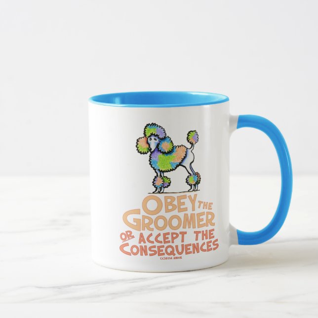 Obey The Groomer Rainbow Poodle Mug (Right)
