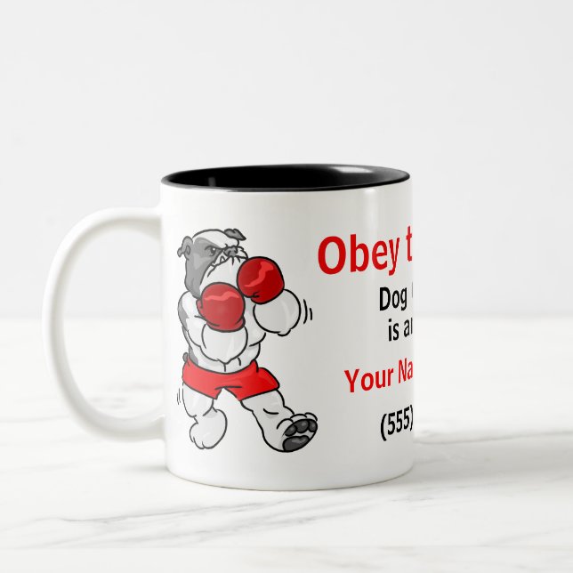 Obey the Master Personalised Dog Trainer Mug (Left)