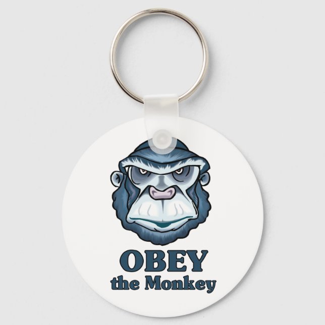 Obey the Monkey Key Ring (Front)