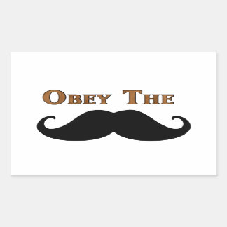 Obey The Moustache Rectangular Sticker