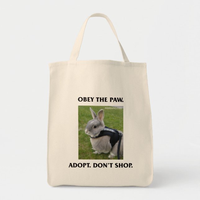 Obey the Paw Grocery Tote (Front)