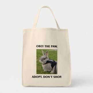Obey the Paw Grocery Tote Bag