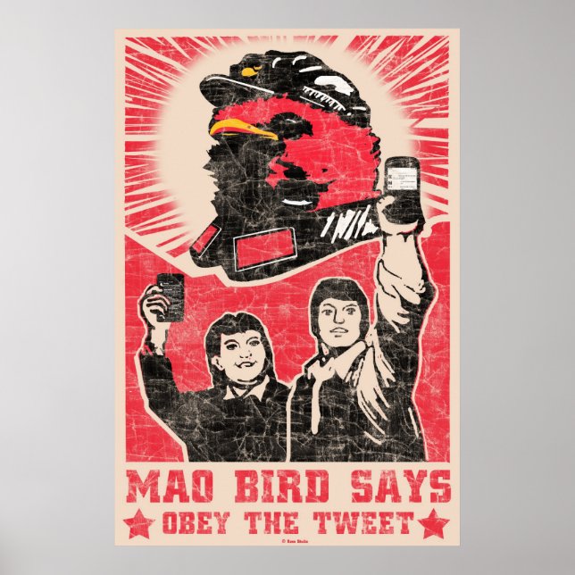 Obey the Tweet Twitter Red Mao Bird Poster (Front)