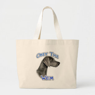 Obey the Weimaraner Large Tote Bag