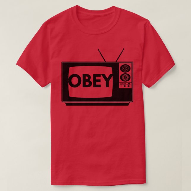 Obey TV vintage distressed T-Shirt (Design Front)