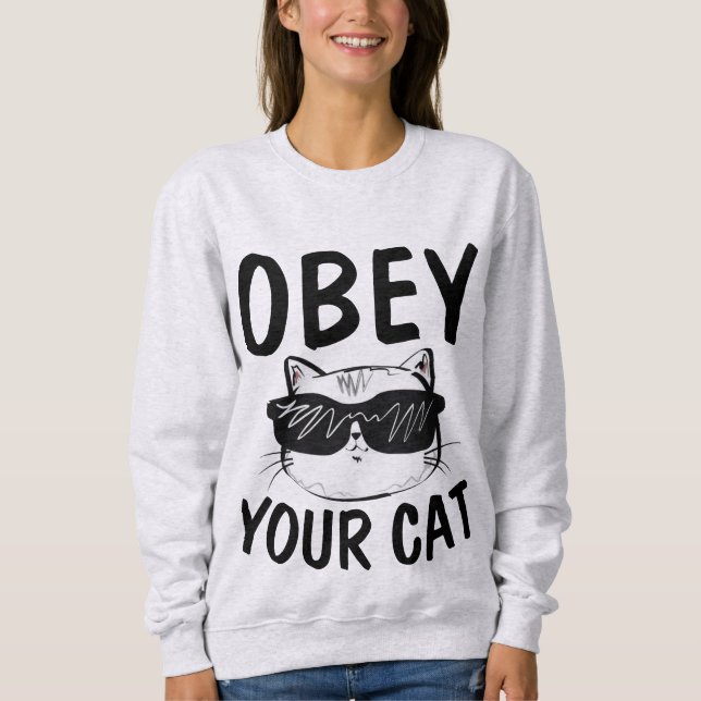 OBEY YOUR CAT, Funny Cat T-shirts (Front)